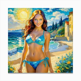 Girl On The Beach ghh 1 Canvas Print