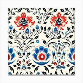 Floral Seamless Folk Art 2 Canvas Print