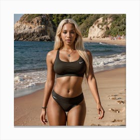 Nike Model On The Beach Canvas Print