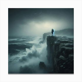 Man Standing On The Cliff Canvas Print