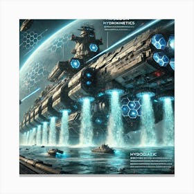 Cascade Sovereignty Scifi Poseidon Dreadnought Canvas Print