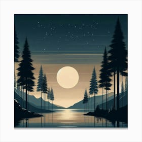 Moonlight In The Forest Canvas Print