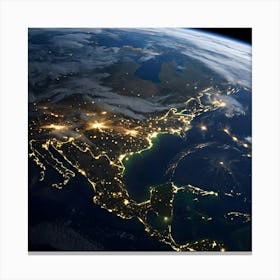 Earth At Night 18 Canvas Print