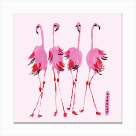 Fashion Flamingoes Canvas Print