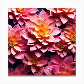 Pink Dahlias 1 Canvas Print