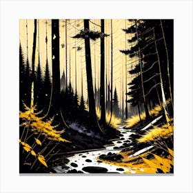 River In The Woods Canvas Print