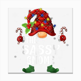 Sassy Gnome Buffalo Plaid Matching Family Christmas Pajama Canvas Print