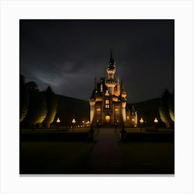 Cinderella Castle At Night Canvas Print