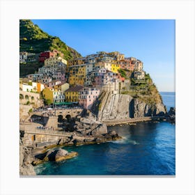 Colourful Manarola Italian Riviera 3 Canvas Print