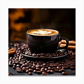 Coffee And Coffee Beans 10 Canvas Print