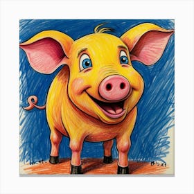 Pig Drawing 1 Canvas Print