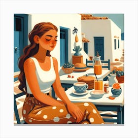 Greece girl Canvas Print