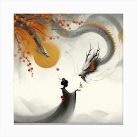 Geisha Creative Illustration Artwork 36 Canvas Print