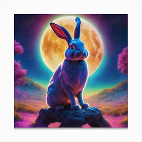 Rabbit In The Moonlight 1 Canvas Print