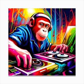 Dj Monkey 1 Canvas Print