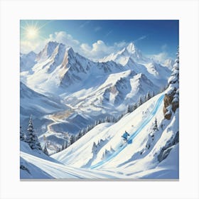 Default Alpine Ski Art 3 Canvas Print