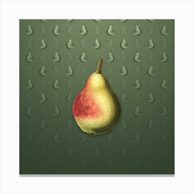 Vintage Pear Botanical on Lunar Green Pattern n.1331 Canvas Print