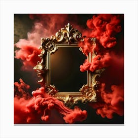 Frame With Red Smoke Canvas Print