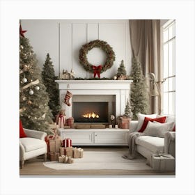 Christmas Living Room Canvas Print