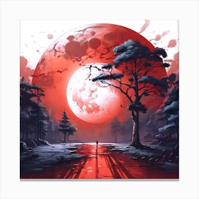 Red Moon Canvas Print