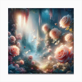 Roses In The Forest Canvas Print