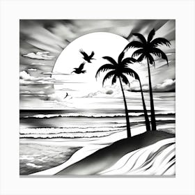 A serene beach 5 Canvas Print