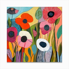 Vibrant Abstract Floral Composition Canvas Print