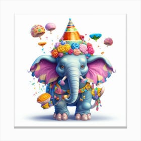 Birthday Elephant 2 Canvas Print