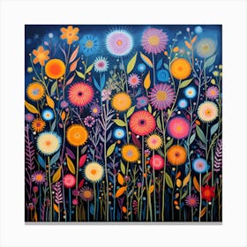 Flowers In The Night 2 Canvas Print