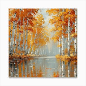 Birch Trees In Autumn Canvas Print