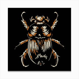 Scarab Beetle Insect Entomology Black Egyptian Canvas Print
