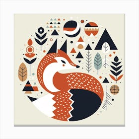 Scandinavian style, Fox 2 Canvas Print