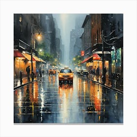 Rainy Day In New York City Canvas Print