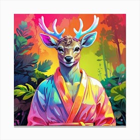 Deer In Robe 4 Canvas Print