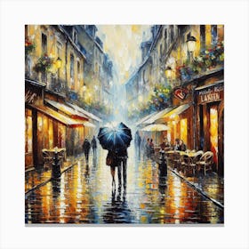 Rainy Night In Paris Canvas Print