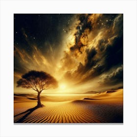 Lone Tree In The Desert 2 Canvas Print