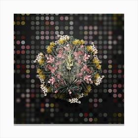 Vintage Adam's Needle Flower Wreath on Dot Bokeh Pattern n.0755 Canvas Print