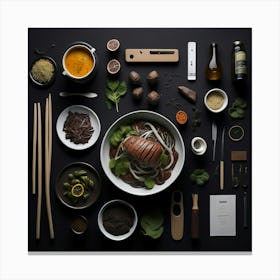 Barbecue Props Knolling Layout (49) Canvas Print