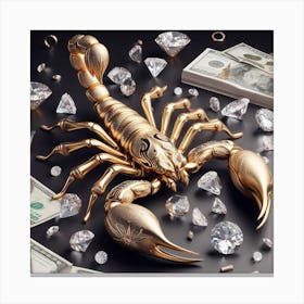 Scorpion With Diamonds Canvas Print