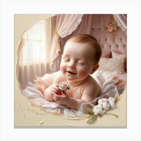 Default A Warm And Serene Portrait Of A Blissful Baby Crafted 3 Canvas Print