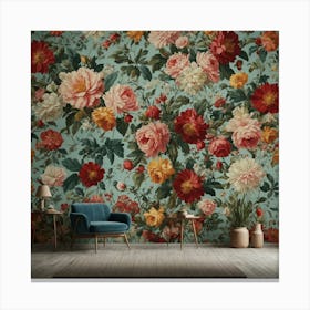 Floral Wallpaper 1 Canvas Print