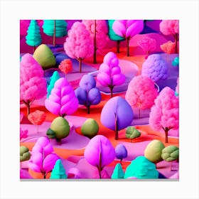 3d Forest Canvas Print