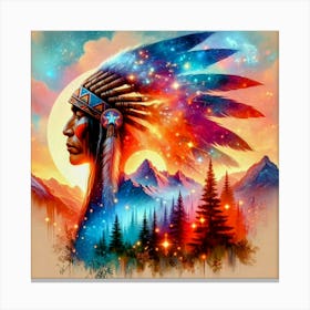 Native American, Tribe Art, Warrior Art, Heritage Collection  Canvas Print