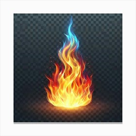 Fire Flame On Transparent Background 2 Canvas Print