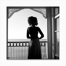 Woman Looking Out A Window 3 Canvas Print
