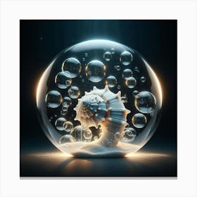 Sea Shell In A Bubble 2 Canvas Print