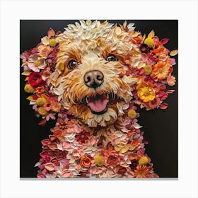 Floral Dog Canvas Print