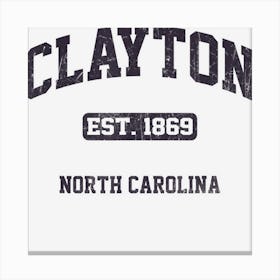 Clayton North Carolina Nc Vintage State Athletic Style Canvas Print