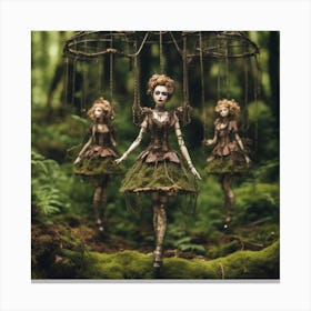 Steampunk Marionette Forrest Fairies Canvas Print