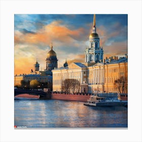 Sunset In St Petersburg Canvas Print